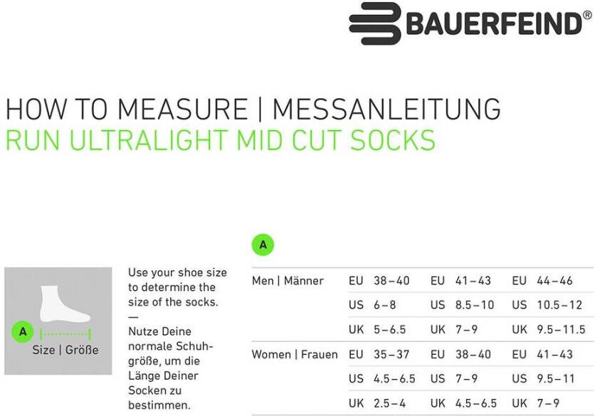 Bauerfeind Sportsokken Run Ultralight Mid Cut Socks