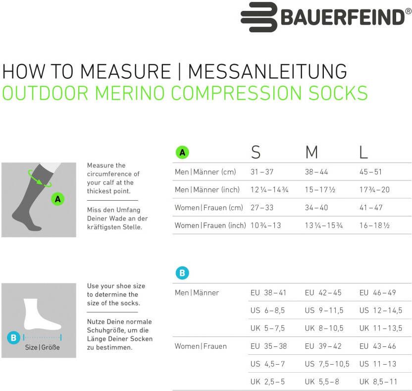 Bauerfeind Sportsokken Outdoor Merino Compression Socks