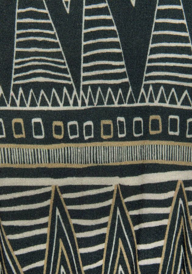 Beachtime Jerseyjurk met all-over print en cut-outs bij de halslijn zomerjurk strandjurk