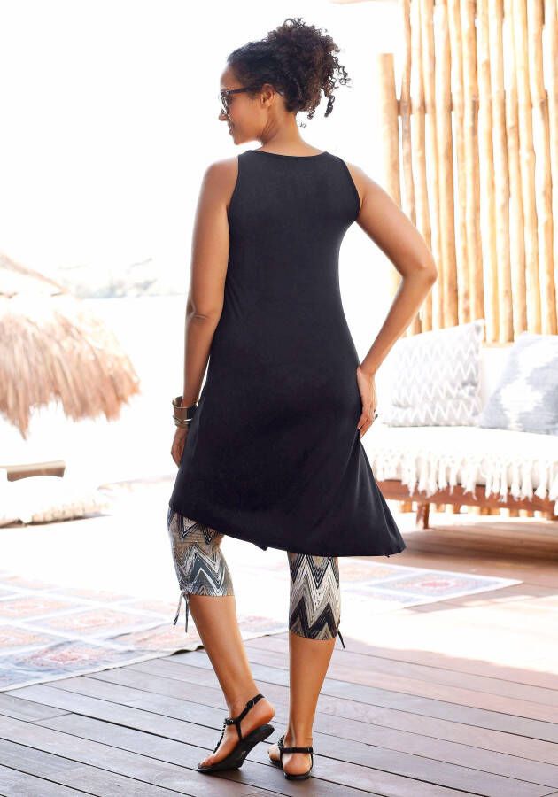 Beachtime Lange top met asymmetrische zoom en split zomerjurk strandjurk