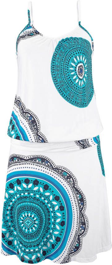Beachtime Strandjurk met all-over print en verstelbare bandjes zomerjurk jersey jurk