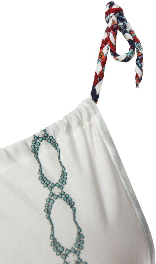 Beachtime Strandjurk met gevlochten bandjes in all-over print kort zomerjurkje