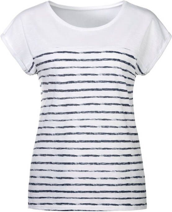Beachtime T-shirt Met streepdessin in een zachte katoenkwaliteit