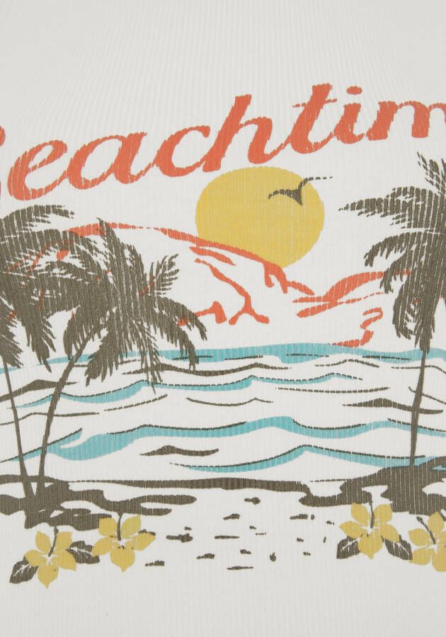 Beachtime Tanktop met tropische print (set 2-delig)