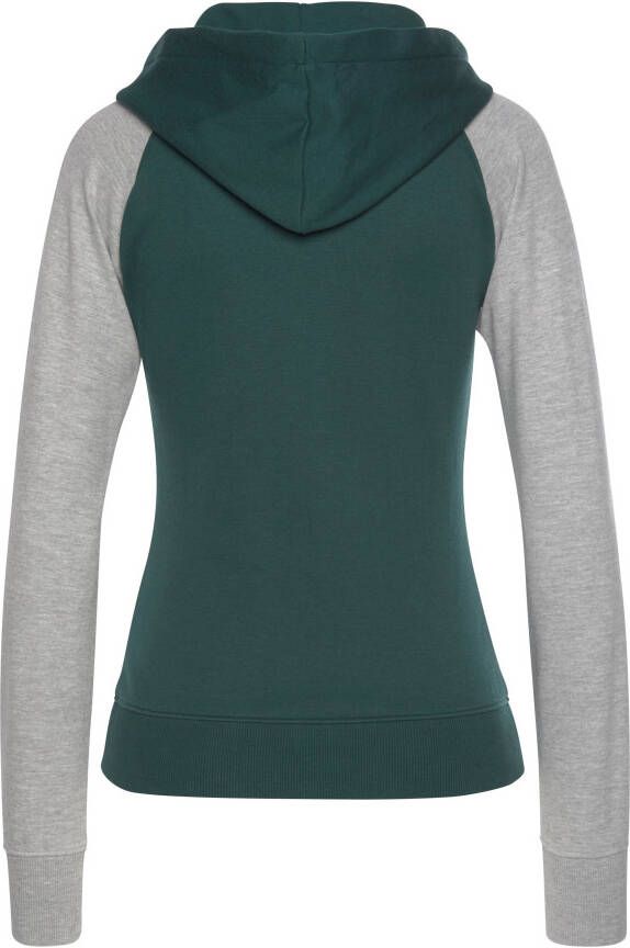 Bench. Loungewear Capuchonsweatvest met kleurafgebakende mouwen loungepak