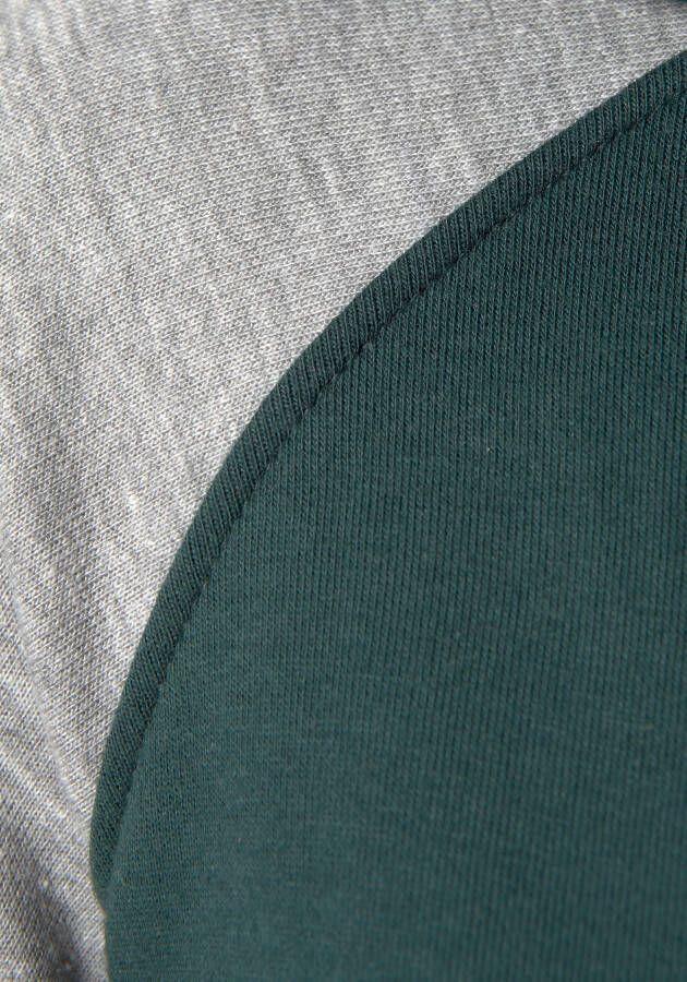 Bench. Loungewear Capuchonsweatvest met kleurafgebakende mouwen loungepak