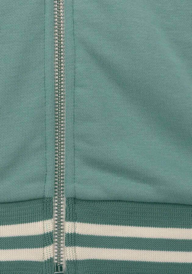 Bench. Capuchonsweatvest met gestreepte boorden en glansprint loungewear loungepak