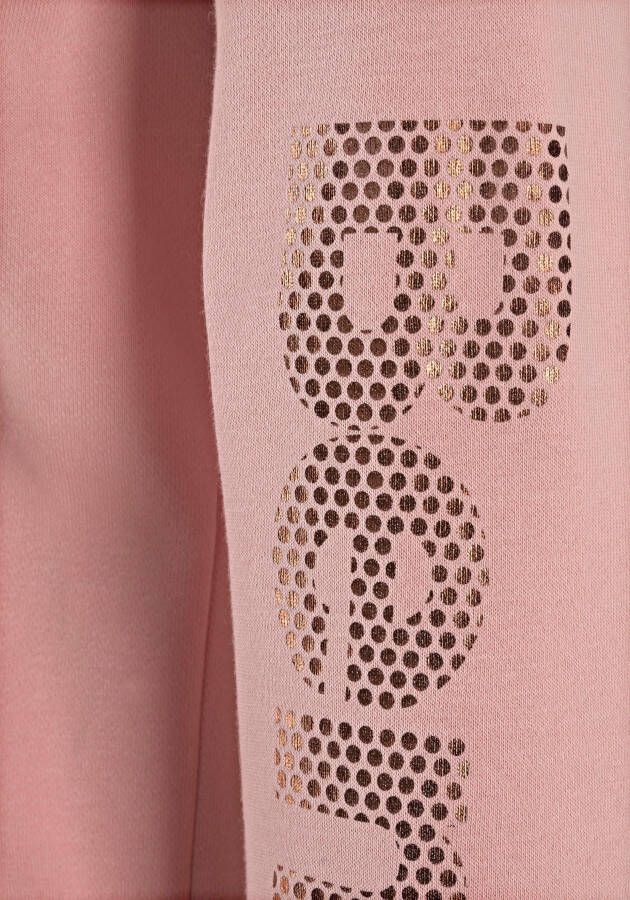 Bench. Capuchonsweatvest met gestreepte boorden en glansprint loungewear loungepak