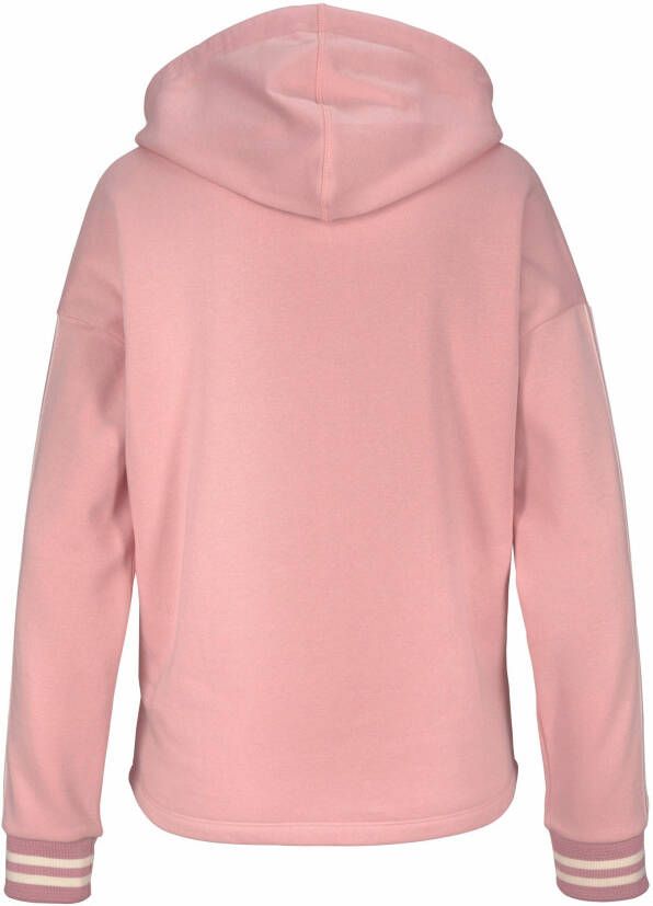 Bench. Hoodie met gestreepte tailleband en glansprint loungewear loungepak hoodie