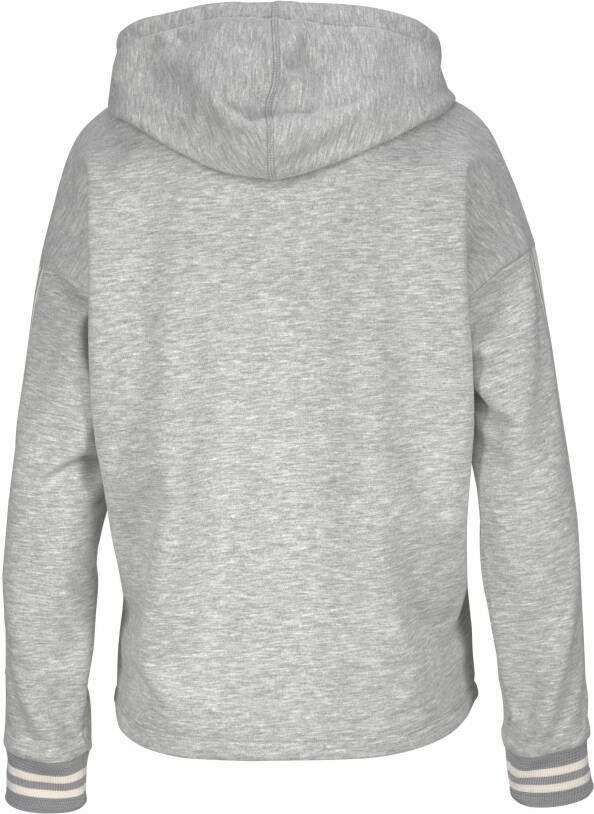 Bench. Hoodie met gestreepte tailleband en glansprint loungewear loungepak hoodie