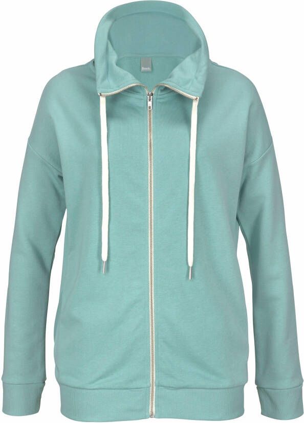 Bench. Sweatvest met glansprint op de staande kraag loungepak