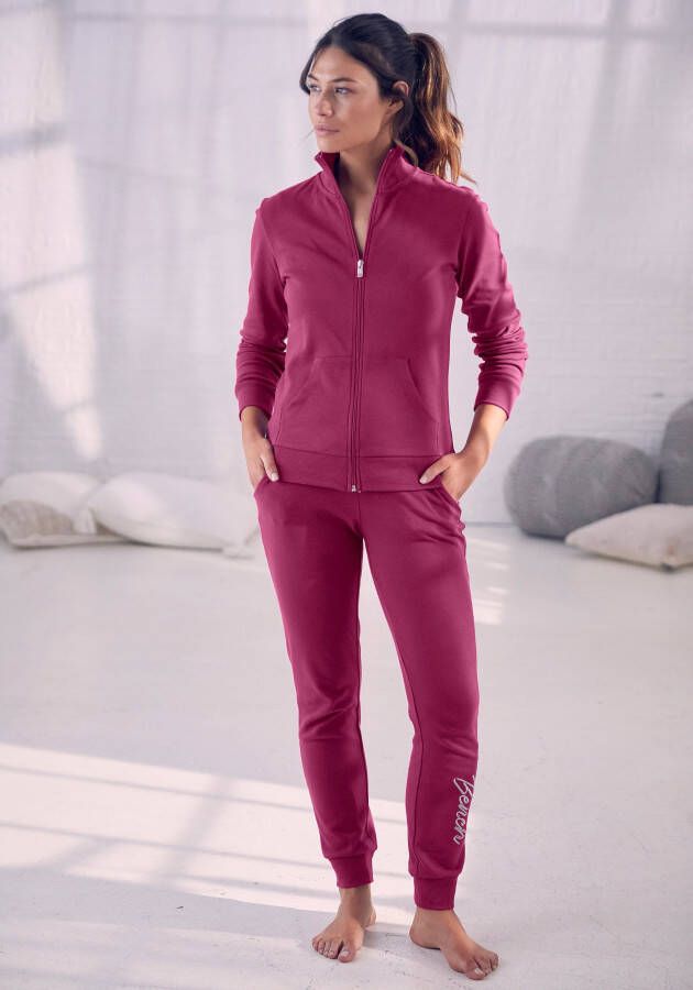 Bench. Loungewear Sweatvest met logo-borduurwerk op de staande kraag loungewear loungepak