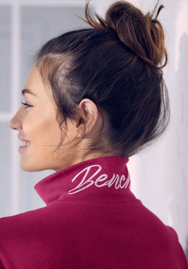 Bench. Loungewear Sweatvest met logo-borduurwerk op de staande kraag loungewear loungepak