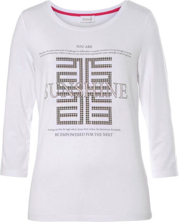 Boysen's Shirt met 3 4-mouwen met modieuze print aan de voorkant nieuwe collectie