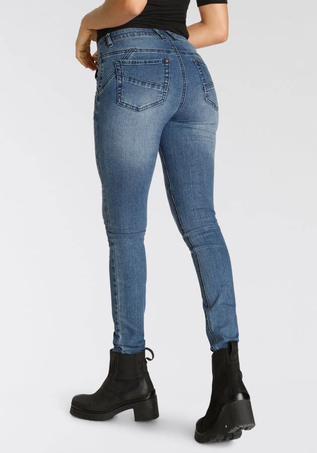 Boysen's Skinny fit jeans met glinsterende sierknopen nieuwe collectie