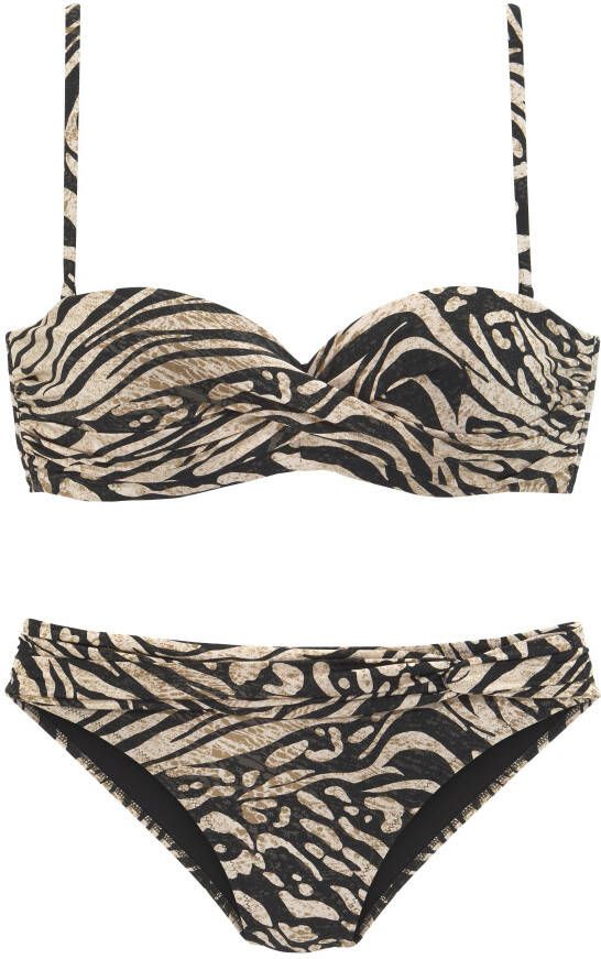 Bruno Banani Beugelbikini in bandeaumodel in trendy animal-print