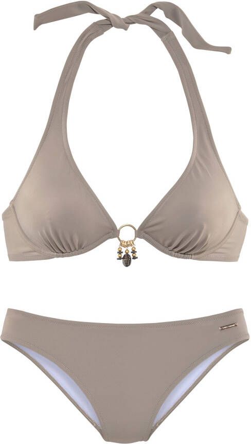 Bruno Banani Beugelbikini met goudkleurig zwarte accessoires
