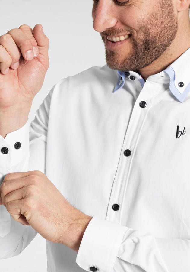 Bruno Banani Overhemd met lange mouwen Button-downkraag het perfecte overhemd voor vele gelegenheden