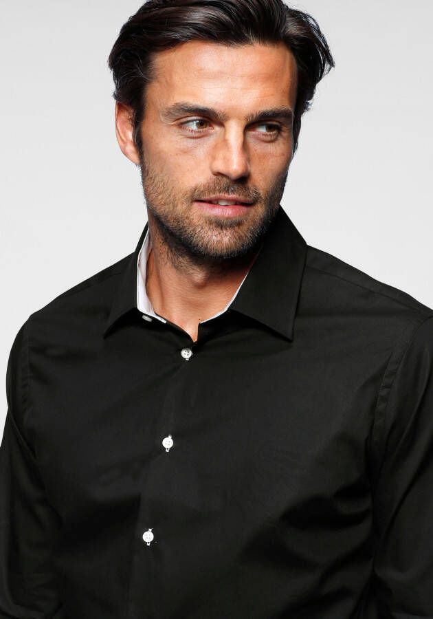 Bruno Banani Overhemd met lange mouwen Contrastbeleg