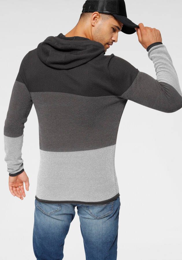 Bruno Banani Capuchontrui in een trendy wafel-look