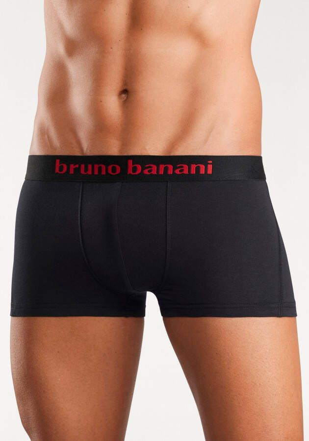 Bruno Banani Hipster strak zittende boxershorts met logo webband van katoenmix (set 4 stuks)