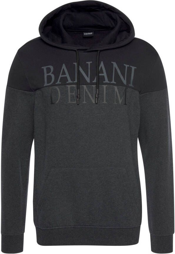 Bruno Banani Hoodie Lange mouwen bedrukt en gemêleerd van katoenmix