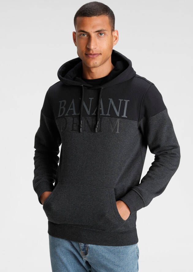 Bruno Banani Hoodie Lange mouwen bedrukt en gemêleerd van katoenmix