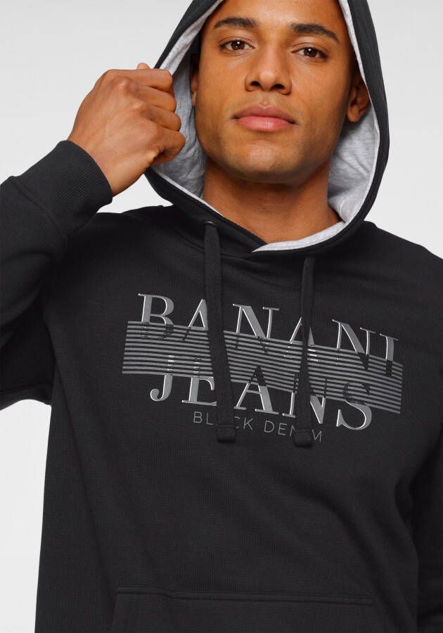 Bruno Banani Hoodie smalle pasvorm bedrukt ontwerp van katoenmix
