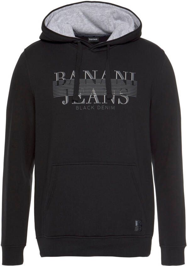 Bruno Banani Hoodie smalle pasvorm bedrukt ontwerp van katoenmix