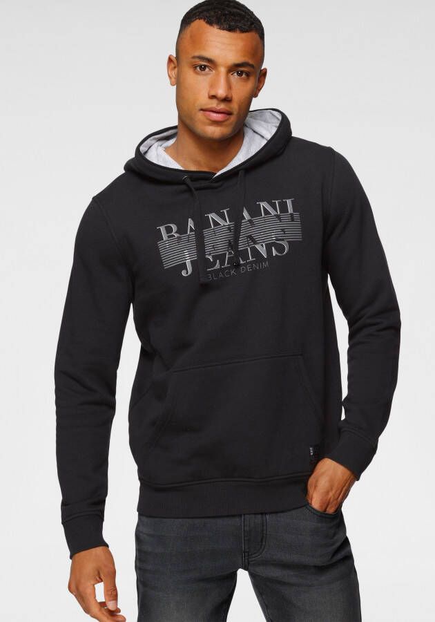 Bruno Banani Hoodie smalle pasvorm bedrukt ontwerp van katoenmix