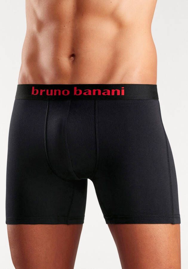 Bruno Banani Boxershort voor heren met langere pijpen en opvallende logo-tailleband (set 4 stuks)