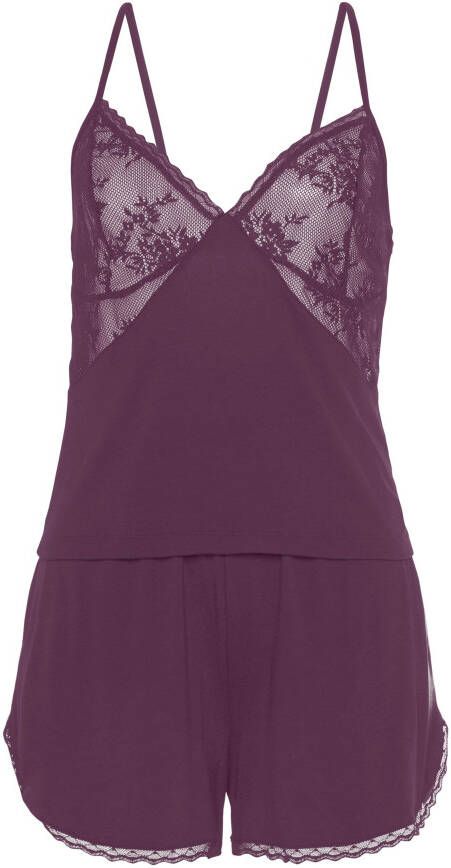 Bruno Banani Shortama met mooie kantdetails (2-delig 1 stuk)
