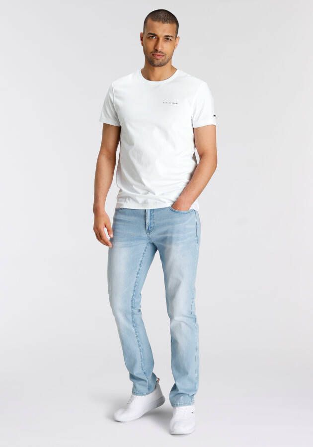 Bruno Banani T-shirt smal gesneden met print ronde hals van katoen
