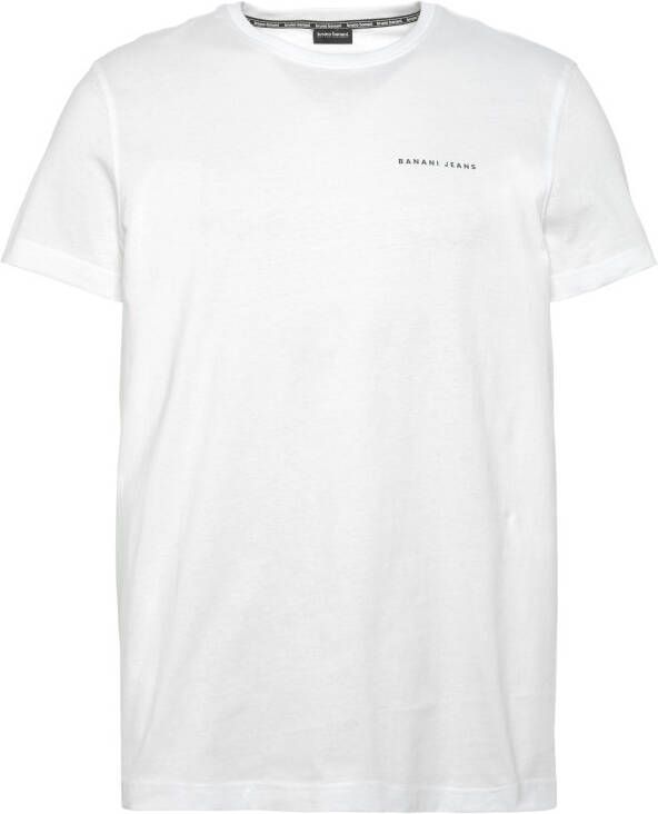 Bruno Banani T-shirt smal gesneden met print ronde hals van katoen