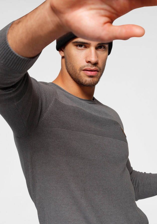 Bruno Banani Trui met ronde hals in modieuze tricot-look