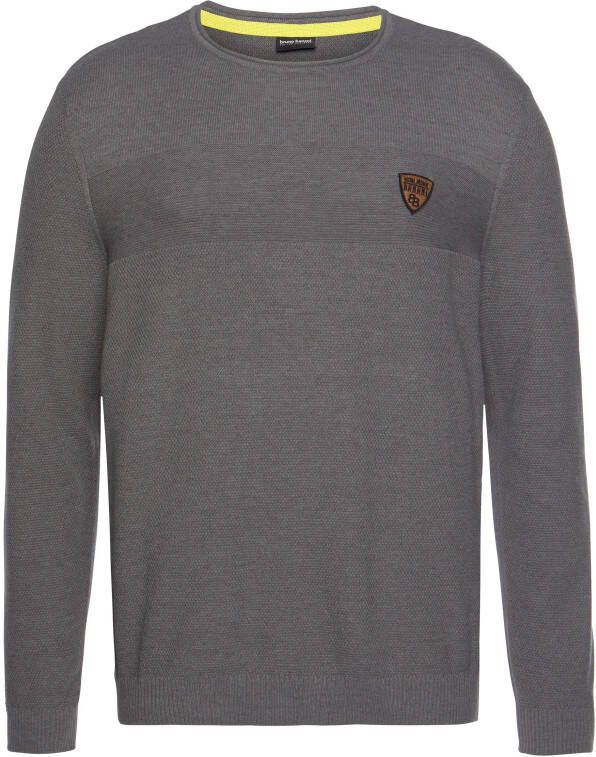 Bruno Banani Trui met ronde hals in modieuze tricot-look