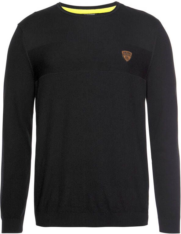Bruno Banani Trui met ronde hals in modieuze tricot-look