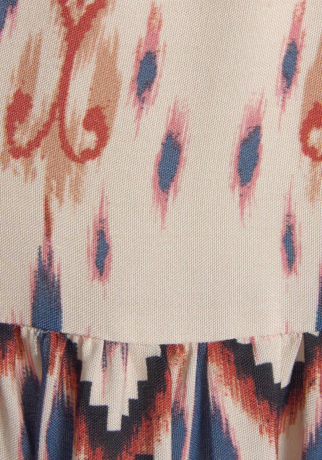 Buffalo Gedessineerde jurk met etnische print en carmen-halslijn tuniekjurk zomerjurk