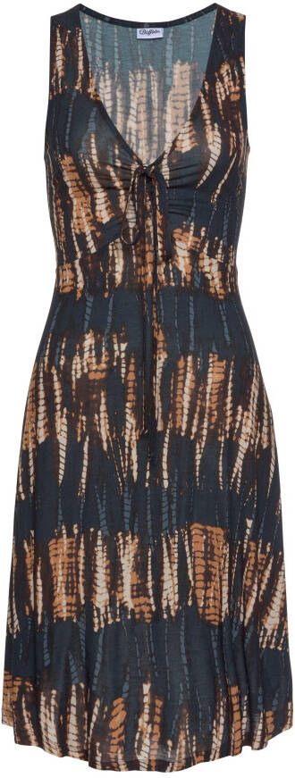 Buffalo Jerseyjurk met all-over print en striklint jurk met bandjes strandjurk zomers