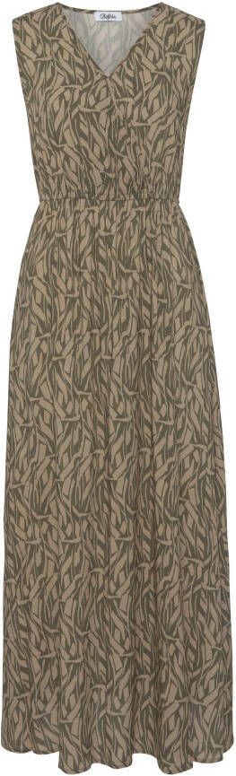 Buffalo Maxi-jurk in all-over print met v-hals en split zomerjurk strandjurk