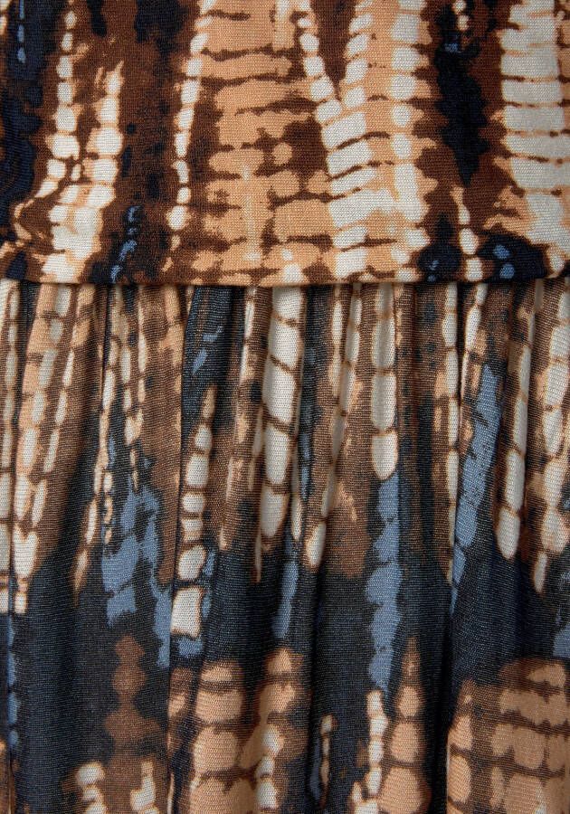 Buffalo Maxi-jurk met strikbandjes met een all-over print zomerjurk strandjurk