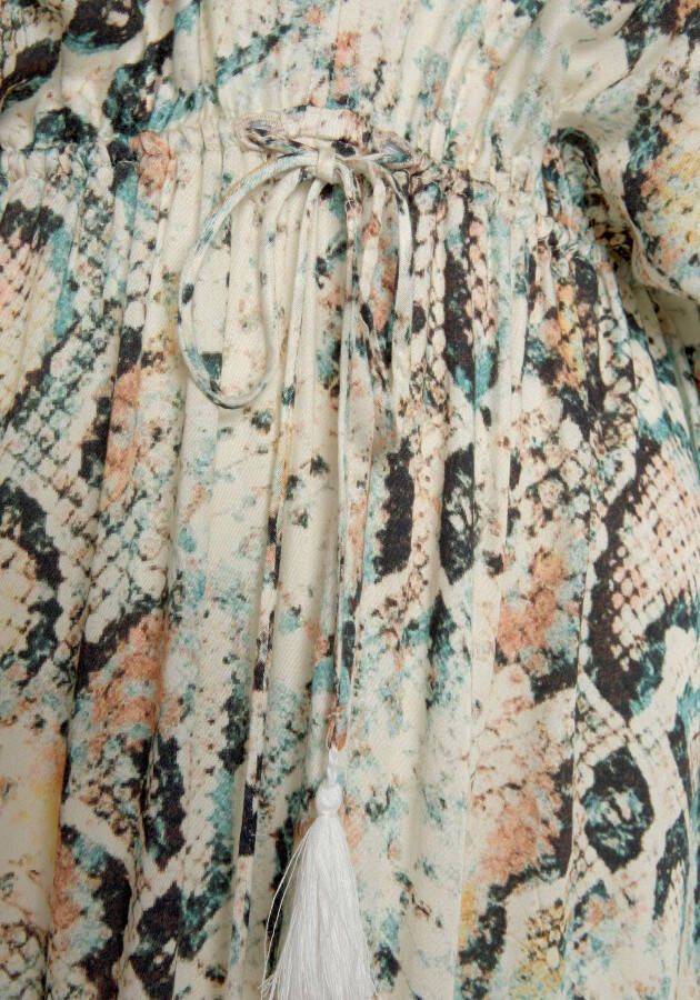 Buffalo Maxi-jurk met slangenmotief en v-hals zomerjurk casual-chic