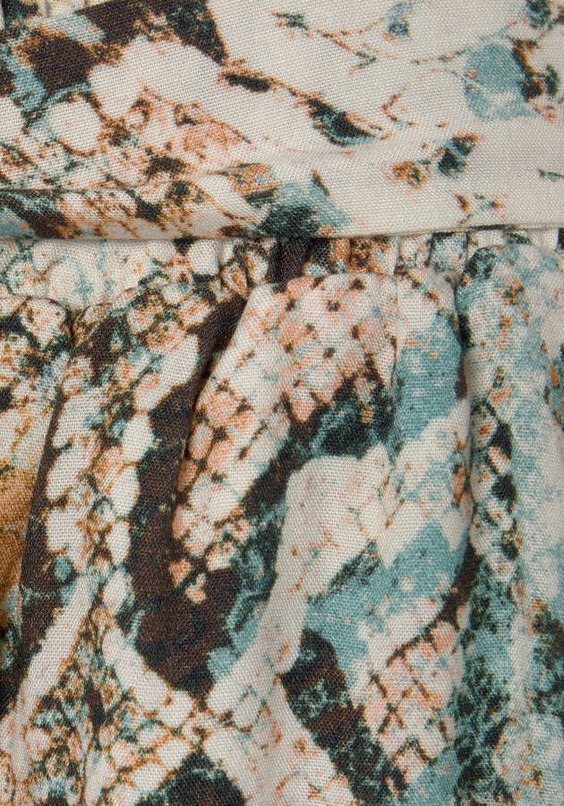 Buffalo Palazzobroek met slangenmotief en zakken stoffen broek wijde snit (Met een bindceintuur)