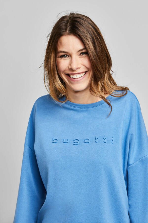 Bugatti Sweatshirt met tekst op de borst