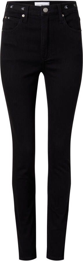 Calvin Klein 5-pocketsjeans High rise skinny met leren badge boven de achterzak