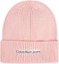 Calvin Klein Jeans Herfst Winter Katoenen Beanie Pink Dames - Thumbnail 2