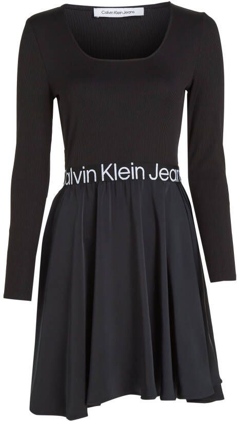 Calvin Klein Blousejurk LOGO ELASTIC LS DRESS