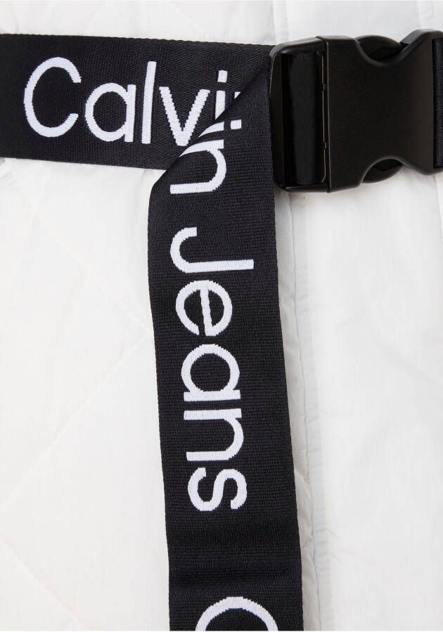 Calvin Klein Doorgestikte jas BELTED QUILTED COAT met hoge staande kraag (set 2-delig Met een bindceintuur)