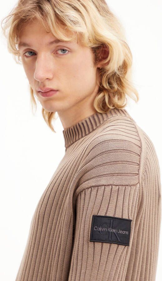 Calvin Klein Gebreide trui met logo-badge op de mouw