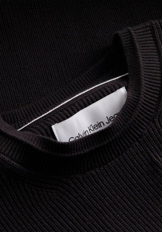 Calvin Klein Gebreide trui BADGE RAW EDGE SWEATER met een ronde hals